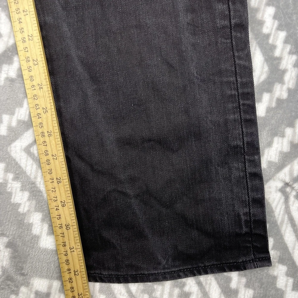 Levis 501 Jeans Men‎ 36x32 Black Straight Leg Rocker Denim Grunge Distressed